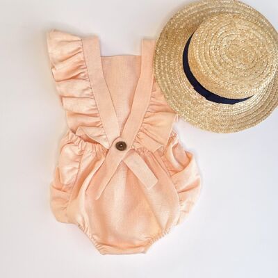 Lillie All in One - Peach - Button Back 0 - 6 mth