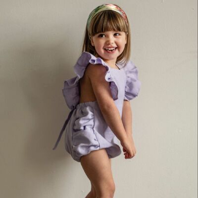 Lillie All in One - Lavender - Button Back 0 - 6 mth