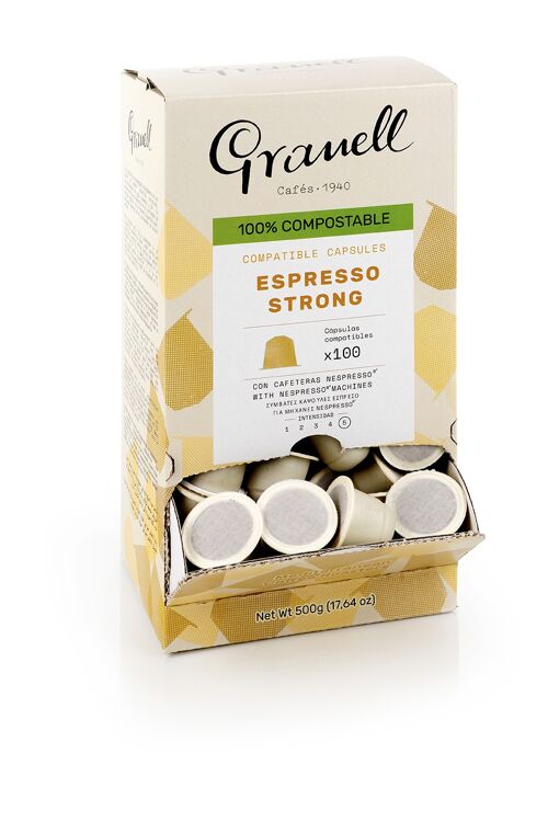Espresso Intenso 100 uds- Capsulas compostables compatibles con Nespresso