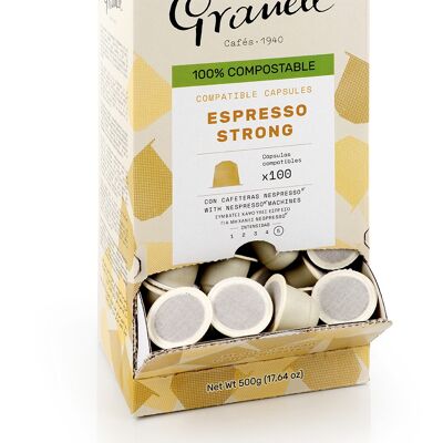 Espresso Intenso 100 uds- Capsulas compostables compatibles con Nespresso