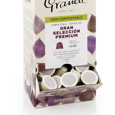 Espresso Gran Selección 100 uds- Capsulas compostables compatibles con Nespresso