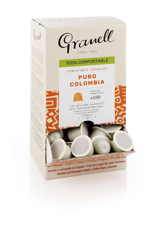 Espresso Rico Colombia 100 uds- Capsulas compostables compatibles con Nespresso