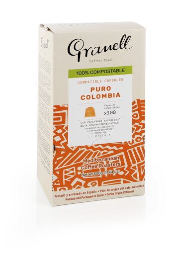 Espresso Rico Colombie 100 unités - Capsules compostables compatibles Nespresso 2