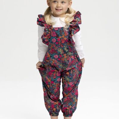 Florence Dungarees - Liberty London Blue 5 - 6 yrs