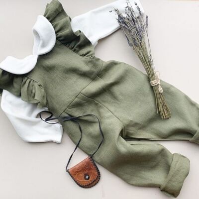 Florence Dungarees - Forest Green 5 - 6 yrs
