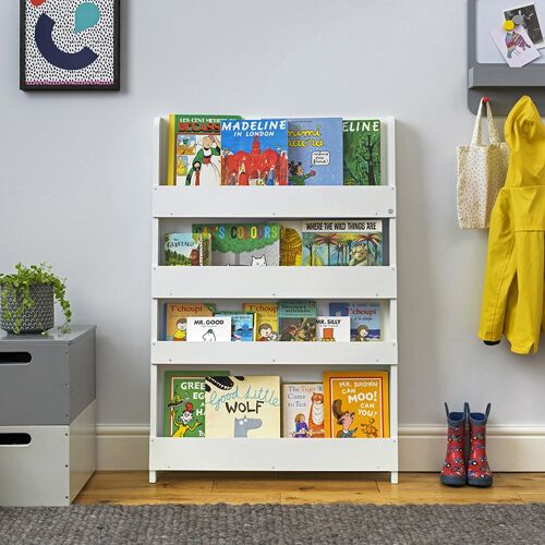 The Tidy Books Kids Wall Bookshelf – Plain - White
