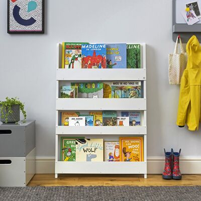 Das Tidy Books Wand-Bücherregal für Kinder – schlicht – weiß