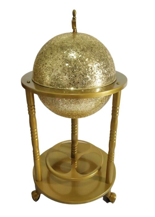 Gold crackled glass glam globe