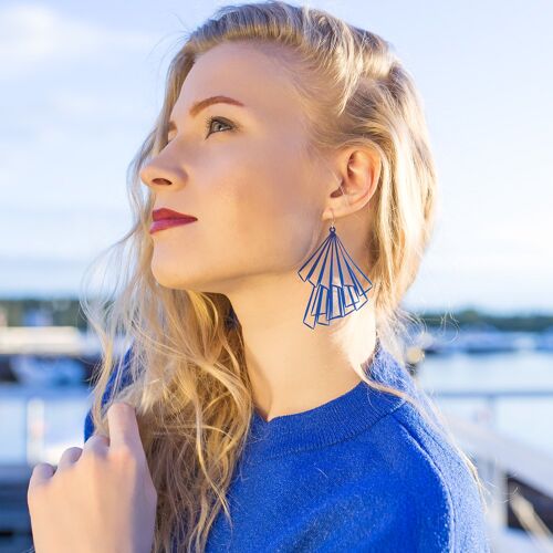 Ougi Earrings - Navy