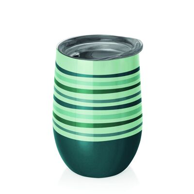 Bioloco office cup green & blue stripes beo109