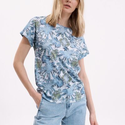 Bedrucktes t-shirt - watercolor flowers