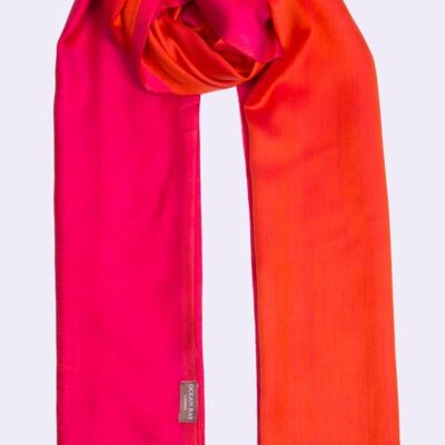 Sciarpa Reversibile - Rosa Neon/Arancio Neon - Rosa/Arancio