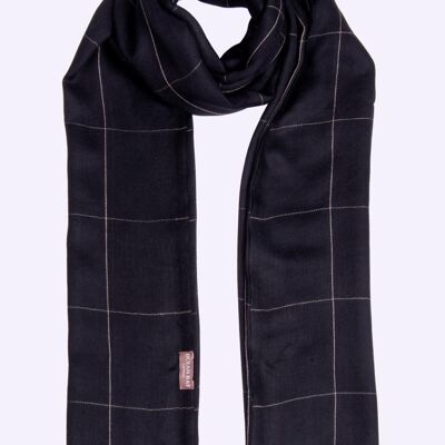 Bufanda Kiara Fine Cashmere - Crudo - Negro