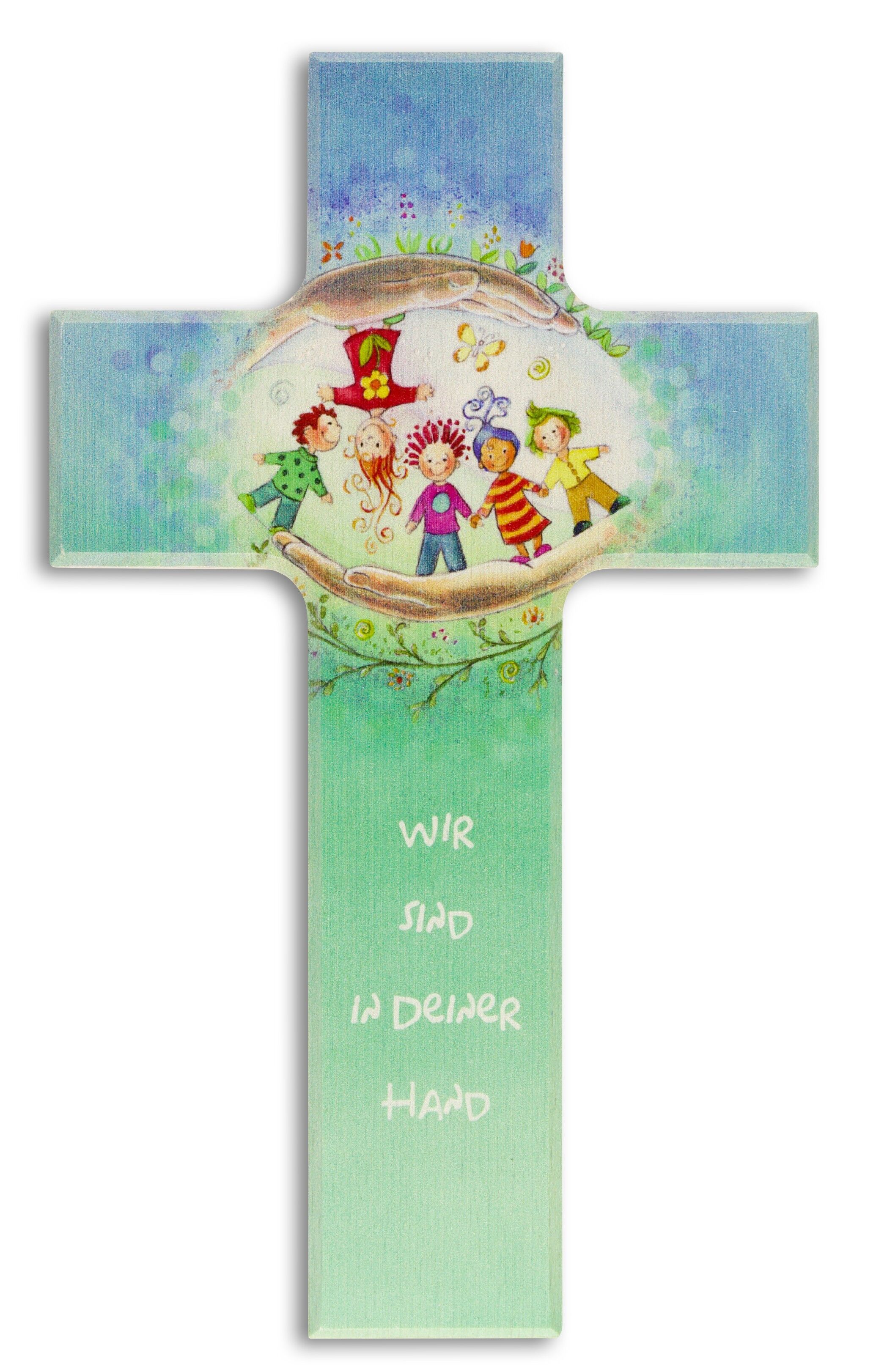 Croce per bambini colorata 15 cm Siamo nelle tue mani