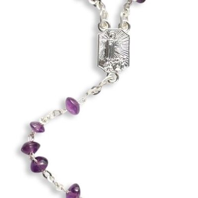 Rosary Amethyst - button bead 6 mm with spring ring