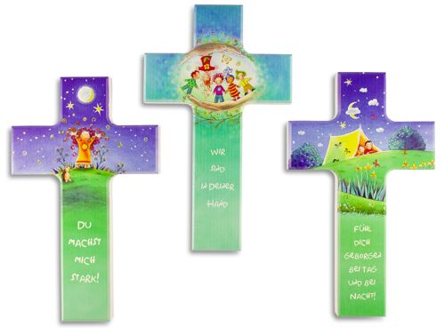 Kinderkreuz bunt 15 cm, 3 Modelle sortiert