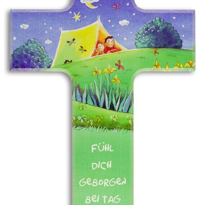 Croce per bambini colorata 15 cm Sentiti al sicuro...