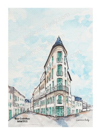 44-NANTES-RUE CREBILLON-AQUARELLE 8