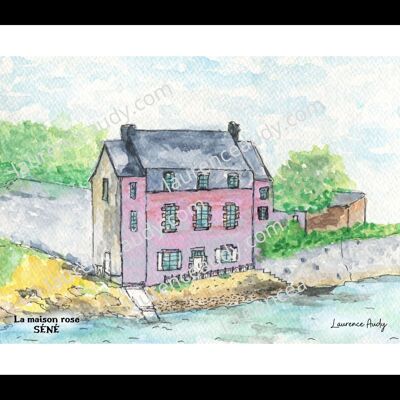 56-SENE-MAISON PINK-WATERCOLOR