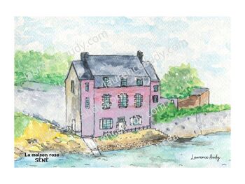 56-SENE-MAISON ROSE-AQUARELLE 11