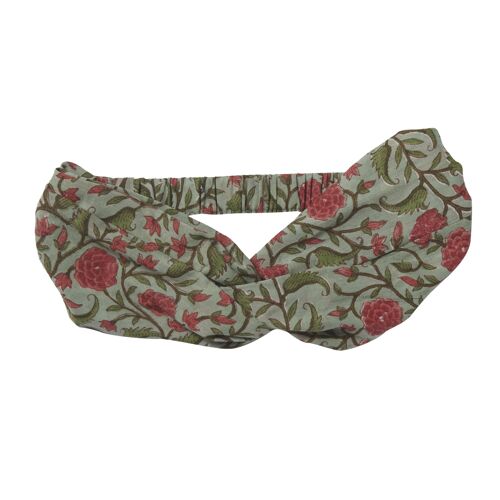 Headband Pétunia Kaki/ Corail Adulte