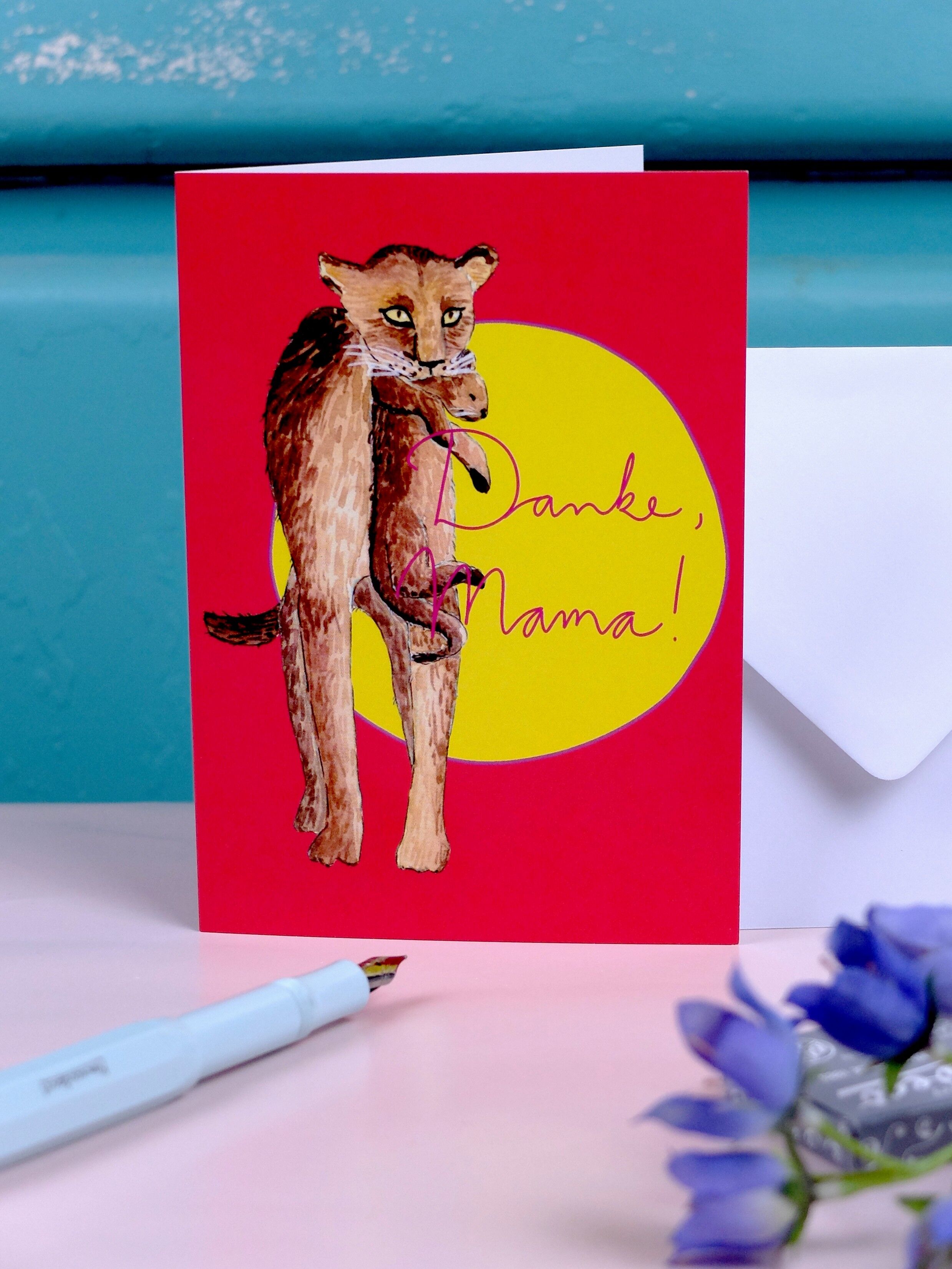 Grußkarte Mama Löwin