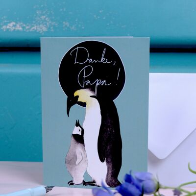 Tarjeta de felicitación A6 papa penguin