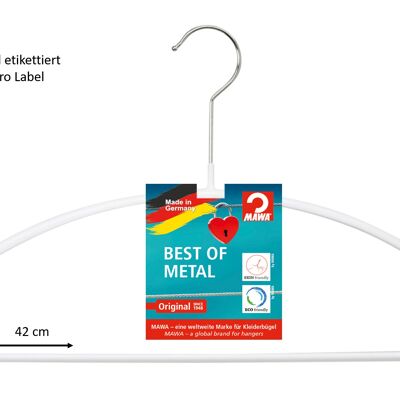 Coat hanger Economic U, white, 42 cm