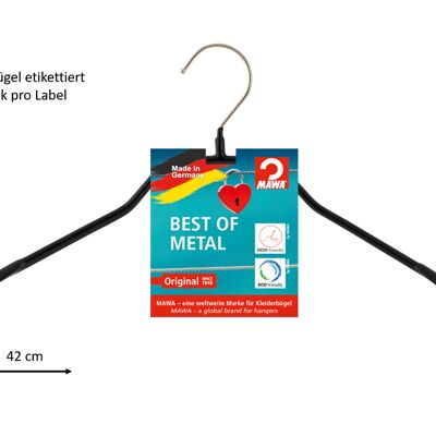 Clothes hanger Bodyform L, black, 42 cm