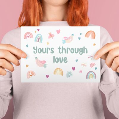Adoption Card: Yours Through Love' Illustrated