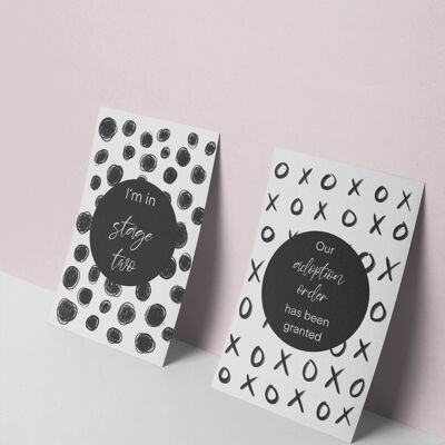 Adoption Milestone Cards: Monochrome Couple