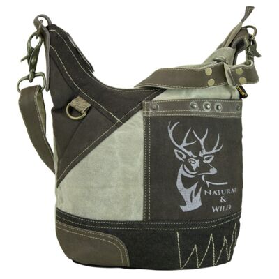 Sunsa vintage hobo bag. Deer print also available as a traditional bag. Shoulder bag shoulder bag made of canvas & leather