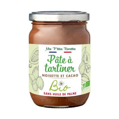 ORGANIC HAZELNUT AND COCOA SPREAD 280G - MES P'TITES RECETTES