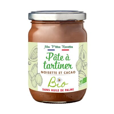 ORGANIC HAZELNUT AND COCOA SPREAD 280G - MES P'TITES RECETTES