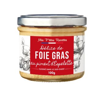 Delice de foie gras de canard au piment espelette 100g mes p'tites recettes