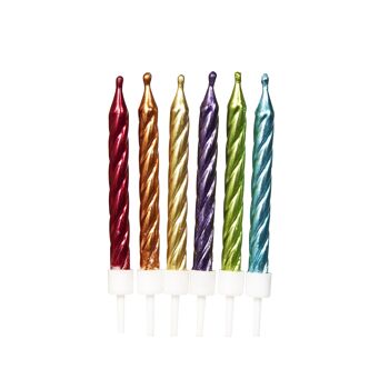 Bougies métalliques arc-en-ciel avec supports 2