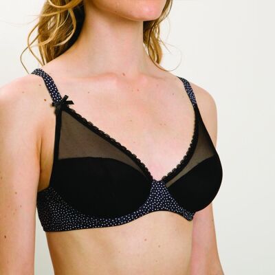 Underwired triangle bra Large cup Cléo