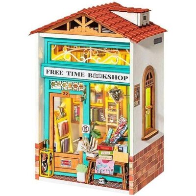 Librería DIY House Tiempo Libre, Robotime, DS008, 8.5×6.2×12.8cm