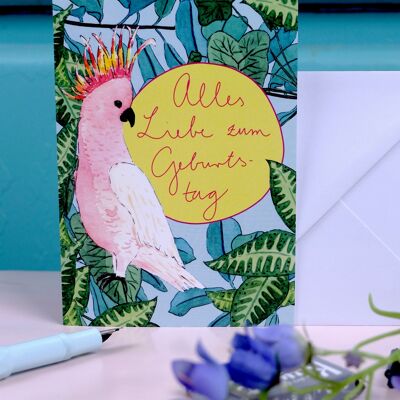 Greeting card birthday parrot