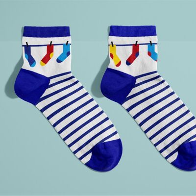 Socquettes rayées - De fils en chaussettes - Taille : 41/45