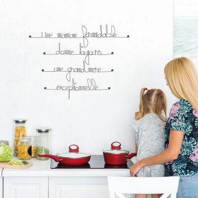 Wanddekoration aus Draht – Muttertagsgeschenk – Zitat „Eine tolle Mutter gibt immer eine außergewöhnliche Großmutter“