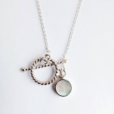 Mini Gemstone Silver 925 Fob Necklace