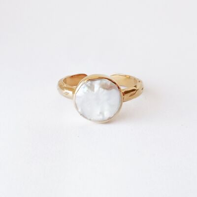Keishi Pearl Twisted Band Ring in 18kt Vermeil Gold