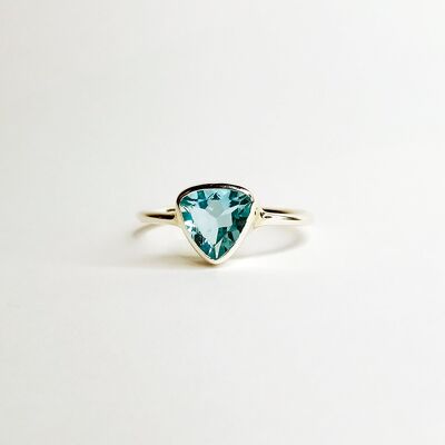 Sky Blue Topaz Sterling Silver Trillion Stacker Ring