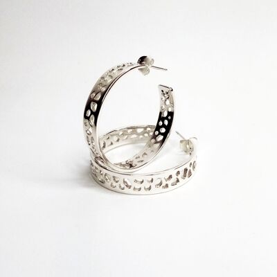Labyrinth Sterling Silver 925 Skinny Hoops