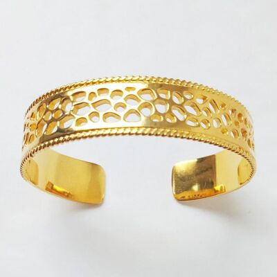 Labyrinth Thin Coral Bangle with 18kt Gold Plate
