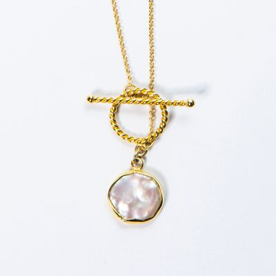 18kt Gold Vermeil Keishi Pearl Fob Necklace