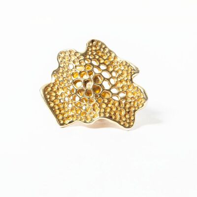 LABYRINTH SILVER 925 With 18kt Gold plate WAVY CORAL RING | THE "MARY PICKFORD" RING