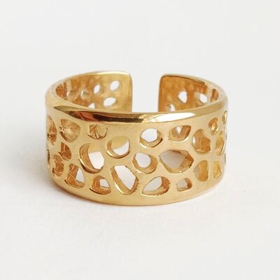 Labyrinth Unisex Gold Wedding Band