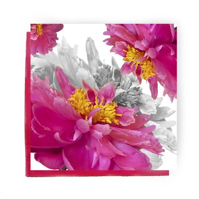 Carte de voeux pivoine rose